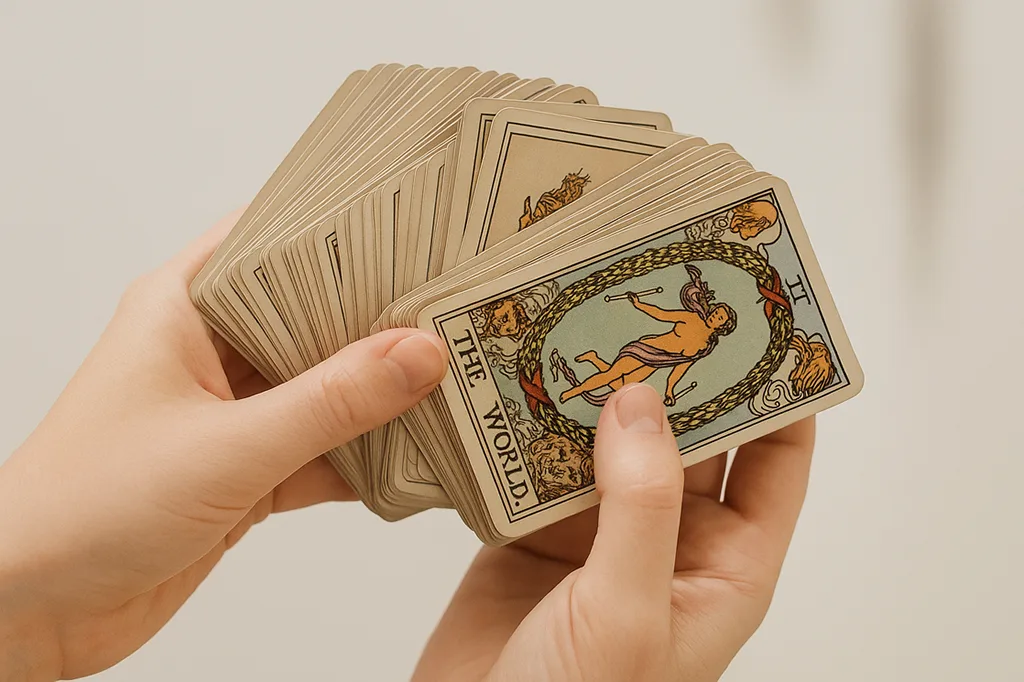 Baraja manos tarot The World
