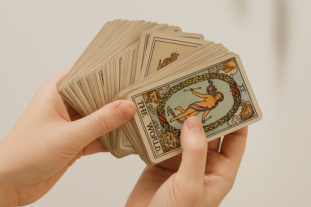 Baraja manos tarot The World